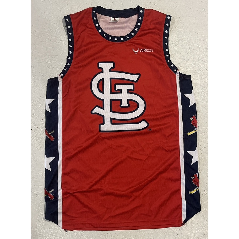 St Louis Cardinals Mens Sleeveless Shirt Jersey XL SGA‎ Air National Guard MLB
